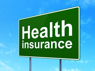 Image showing Insurance concept: Health Insurance on road sign background