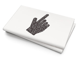 Image showing Marketing concept: Mouse Cursor on Blank Newspaper background