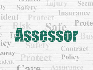 Image showing Insurance concept: Assessor on wall background