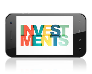 Image showing Banking concept: Smartphone with Investments on  display