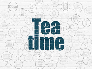 Image showing Timeline concept: Tea Time on wall background