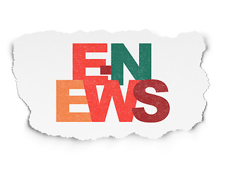 Image showing News concept: E-news on Torn Paper background