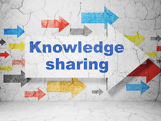 Image showing Studying concept: arrow with Knowledge Sharing on grunge wall background