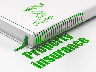 Image showing Insurance concept: book House And Palm, Property Insurance on white background