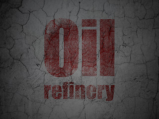 Image showing Industry concept: Oil Refinery on grunge wall background