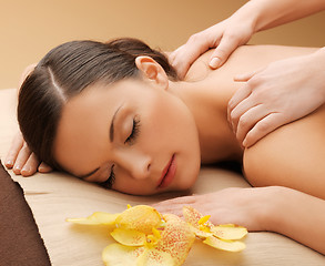 Image showing beautiful woman in massage salon