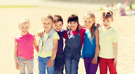 Image showing group of happy kids on children playground