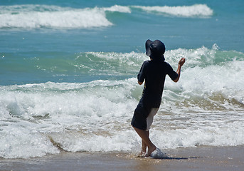 Image showing boy at the beach