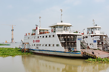 Image showing Bridge construction at Mekong Delta