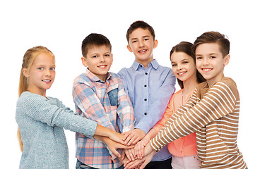 Image showing happy children with hands on top