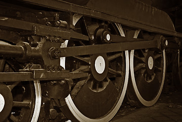 Image showing steam train wheels