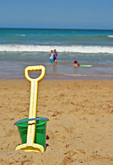 Image showing playing at the beach