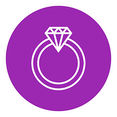 Image showing Diamond ring line icon.