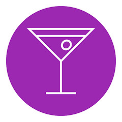 Image showing Cocktail glass line icon.