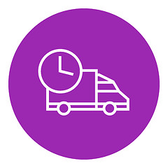 Image showing Delivery truck line icon.