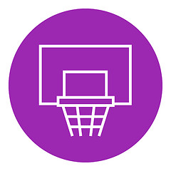 Image showing Basketball hoop line icon.