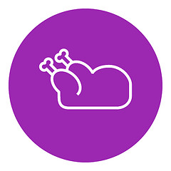 Image showing Raw chicken line icon.