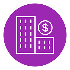 Image showing Condominium with dollar symbol line icon.