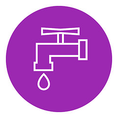 Image showing Faucet with water drop line icon.