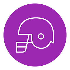 Image showing Hockey helmet line icon.