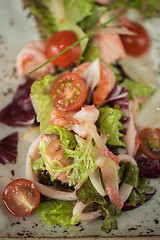 Image showing salad with cooked shrimp