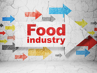 Image showing Industry concept: arrow with Food Industry on grunge wall background