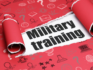 Image showing Education concept: black text Military Training under the piece of  torn paper