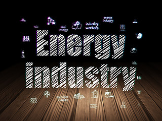 Image showing Manufacuring concept: Energy Industry in grunge dark room