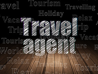 Image showing Tourism concept: Travel Agent in grunge dark room