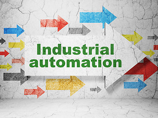 Image showing Industry concept: arrow with Industrial Automation on grunge wall background