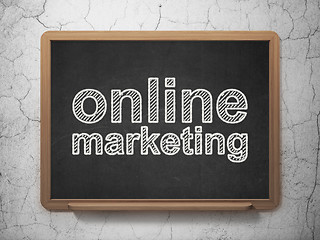 Image showing Advertising concept: Online Marketing on chalkboard background