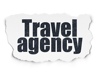 Image showing Vacation concept: Travel Agency on Torn Paper background