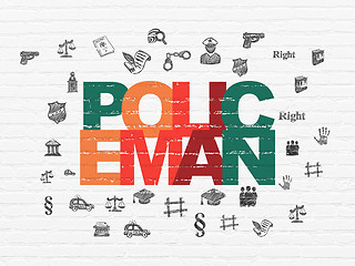 Image showing Law concept: Policeman on wall background