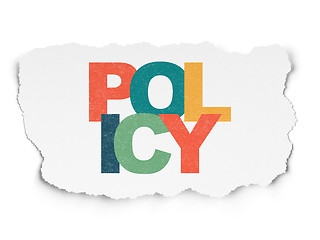 Image showing Insurance concept: Policy on Torn Paper background