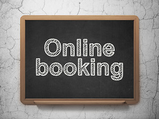 Image showing Tourism concept: Online Booking on chalkboard background