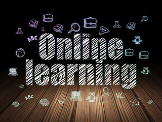 Image showing Learning concept: Online Learning in grunge dark room