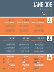 Image showing Colorful resume cv template with timeline