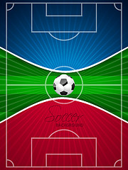 Image showing Abstract blue red soccer brochure