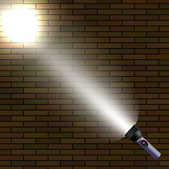 Image showing Light Flash on Dark Brick Background