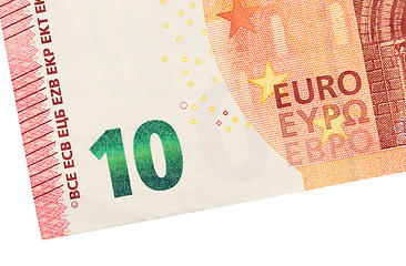 Image showing New ten euro banknote, close-up