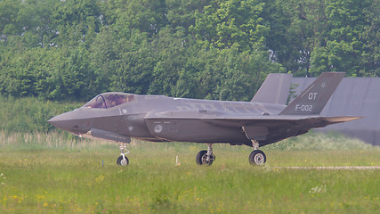 Image showing LEEUWARDEN, THE NETHERLANDS -MAY 26: F-35 fighter during it\'s fi