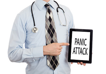 Image showing Doctor holding tablet - Panic attack