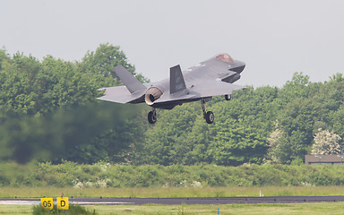 Image showing LEEUWARDEN, THE NETHERLANDS -MAY 26: F-35 fighter during it\'s fi