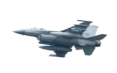 Image showing LEEUWARDEN, THE NETHERLANDS -MAY 26: F-16 fighter during a compa