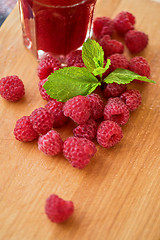 Image showing fresh ripe raspberries