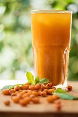 Image showing fruit drink with sea buckthorn