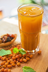 Image showing fruit drink with sea buckthorn