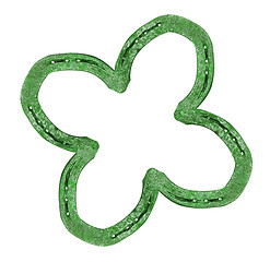 Image showing Horseshoes forming a clover leaf