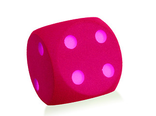 Image showing Large pink foam dice isolated - 4