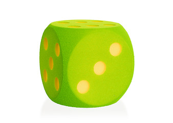 Image showing Large green foam dice isolated - 3